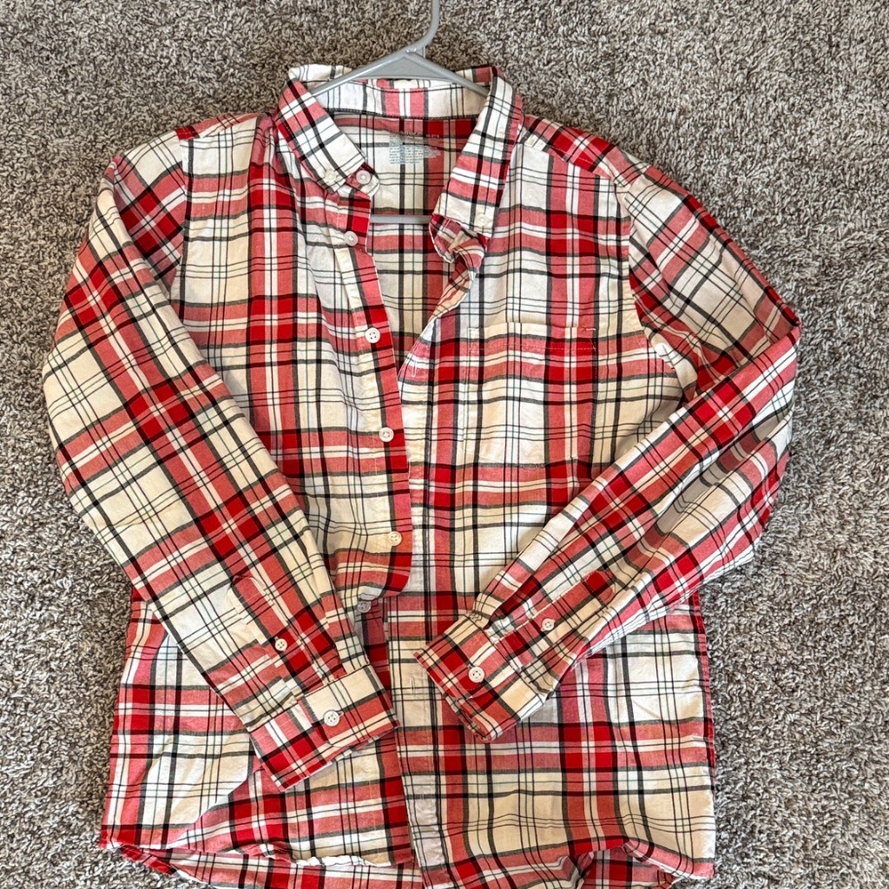 Cat & Jack Red Plaid Button Down Shirt